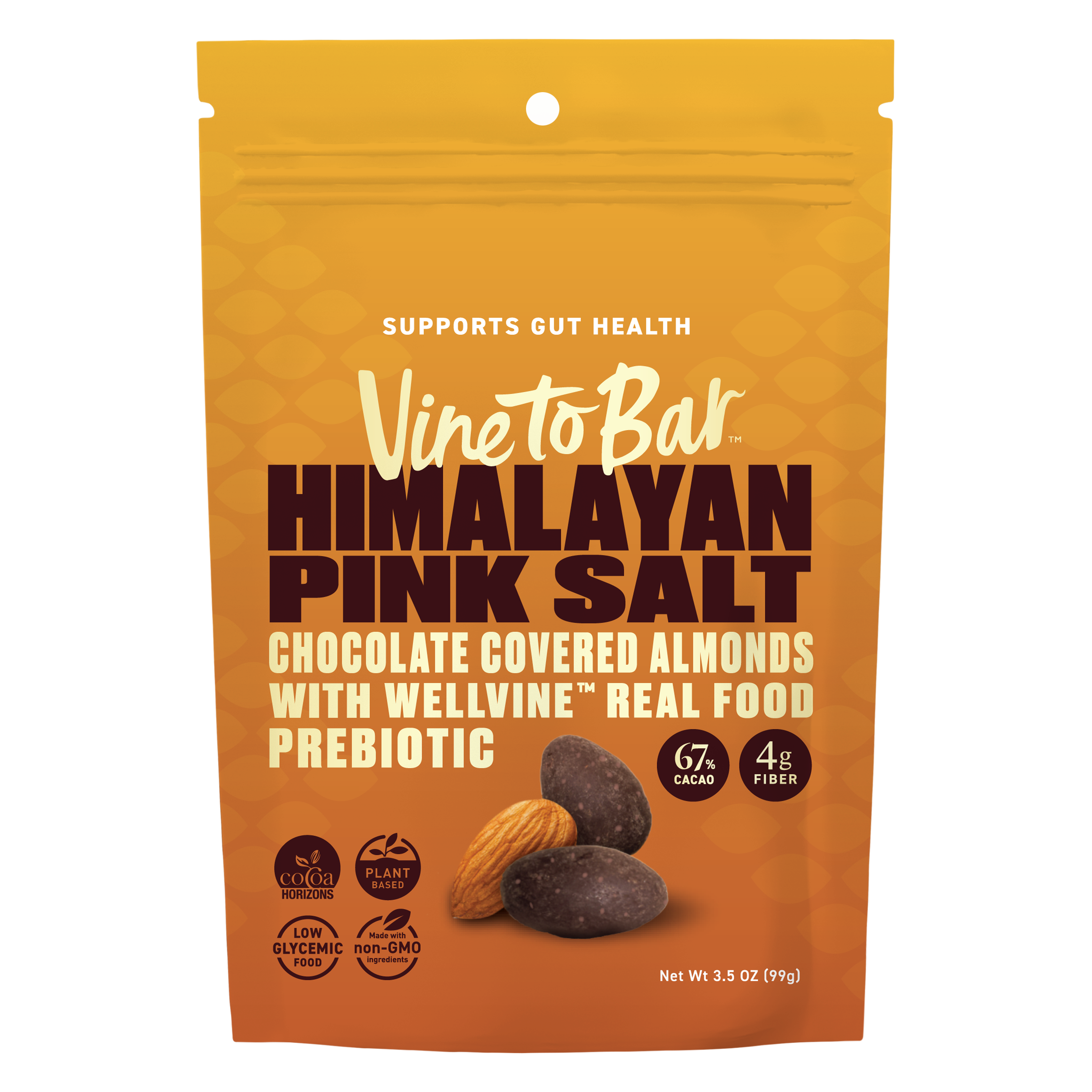 Vine To Bar Himalayan Pink Salt Chocolate Covered Almonds 3.5oz