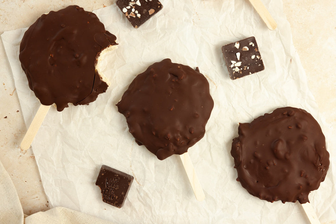 Dark Chocolate and Peanut Butter Yogurt Prebiotic Pops | Vine to Bar