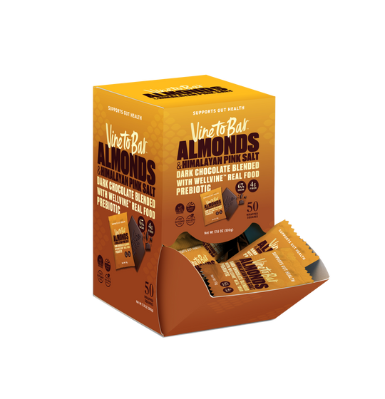 Almonds and Himalayan Pink Salt 10g Dark Chocolate Squares x 50 in Box