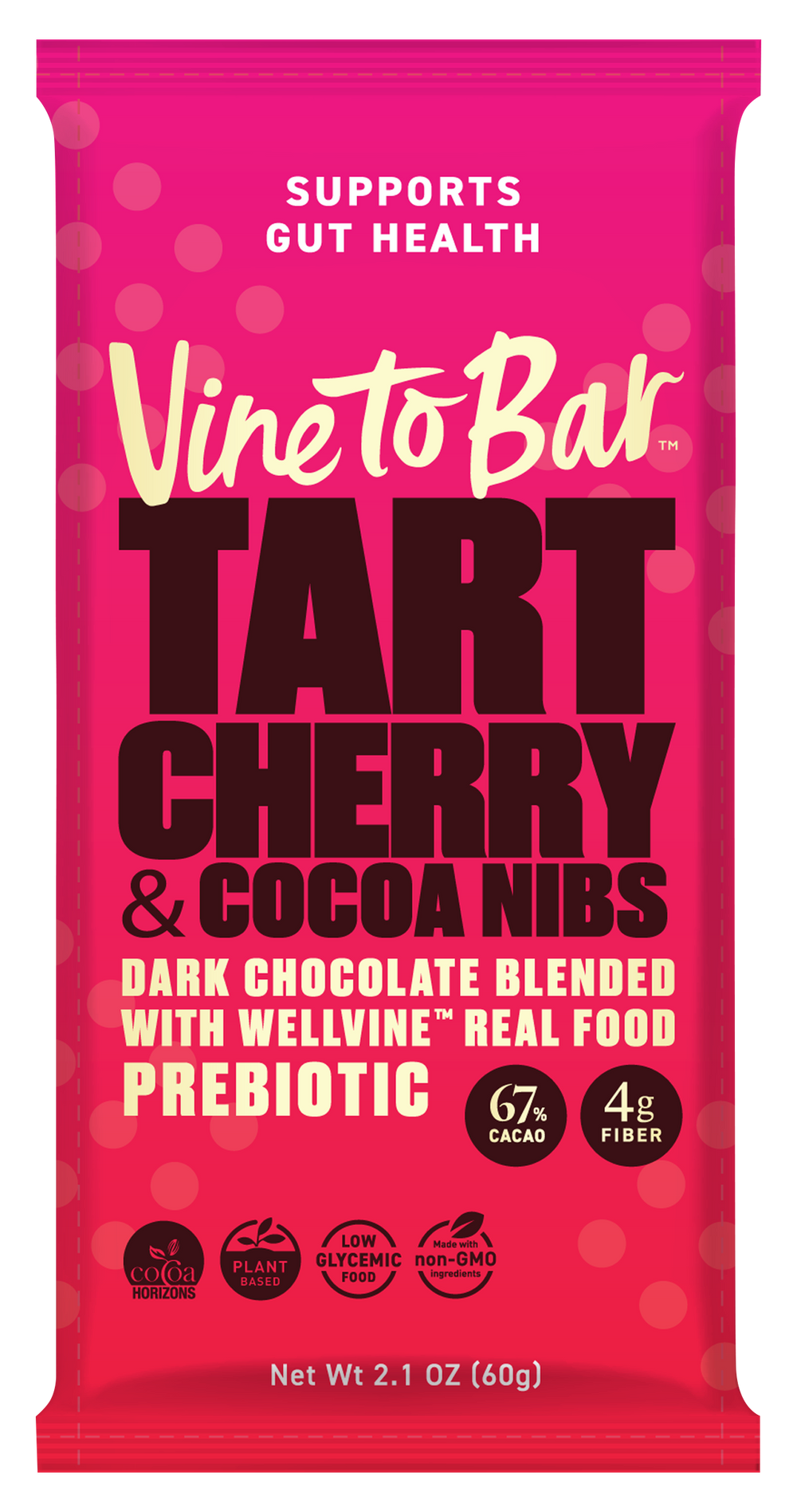 Tart Cherry and Cocoa Nibs Bars 60g Bars in 12 Count Display Caddy x 6