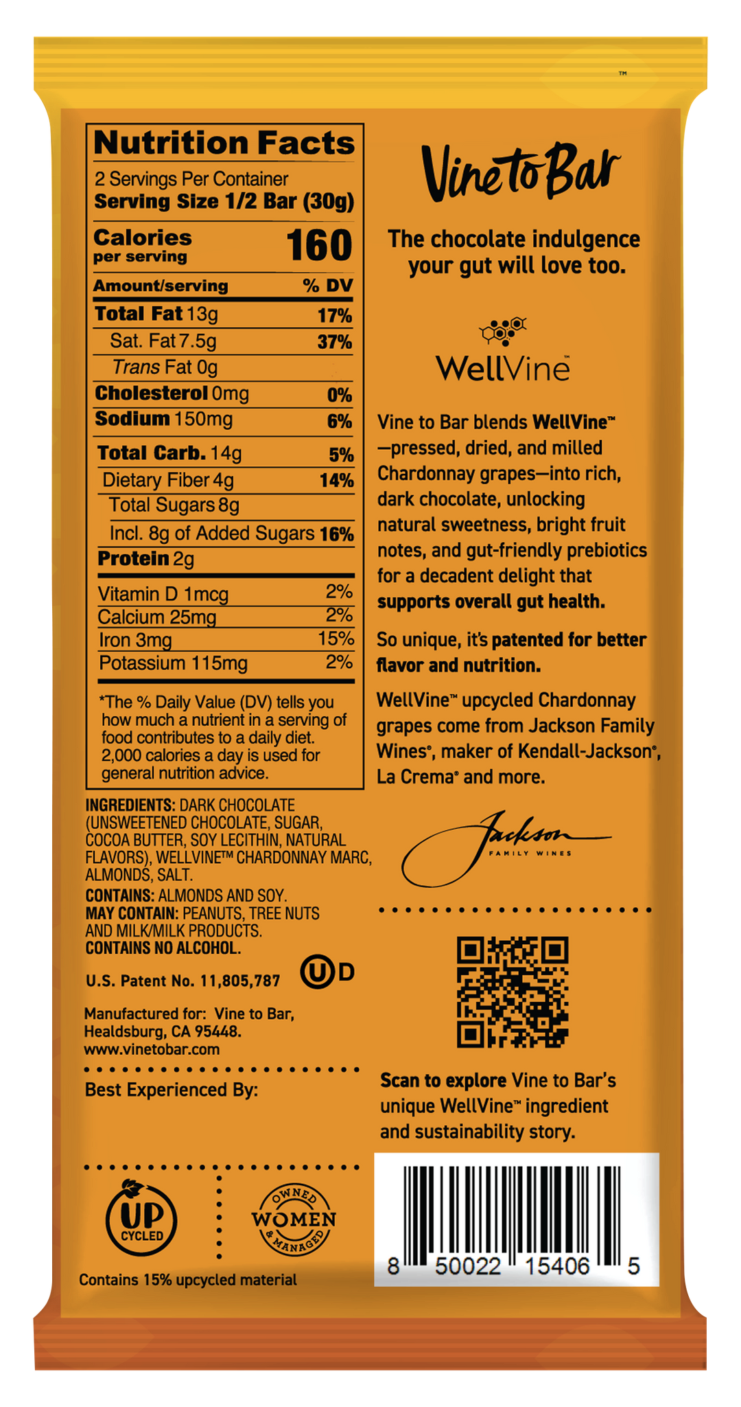 Almonds and Himalayan Pink Salt Dark Chocolate 60g Bar