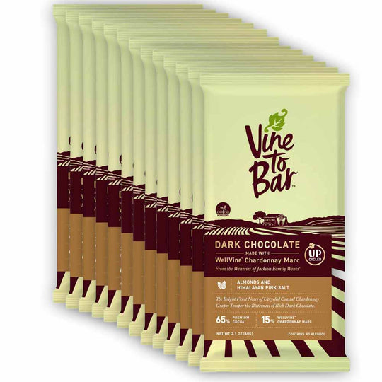 12-Count Dark Chocolate with Chardonnay Marc with Almonds and Hint of Salt