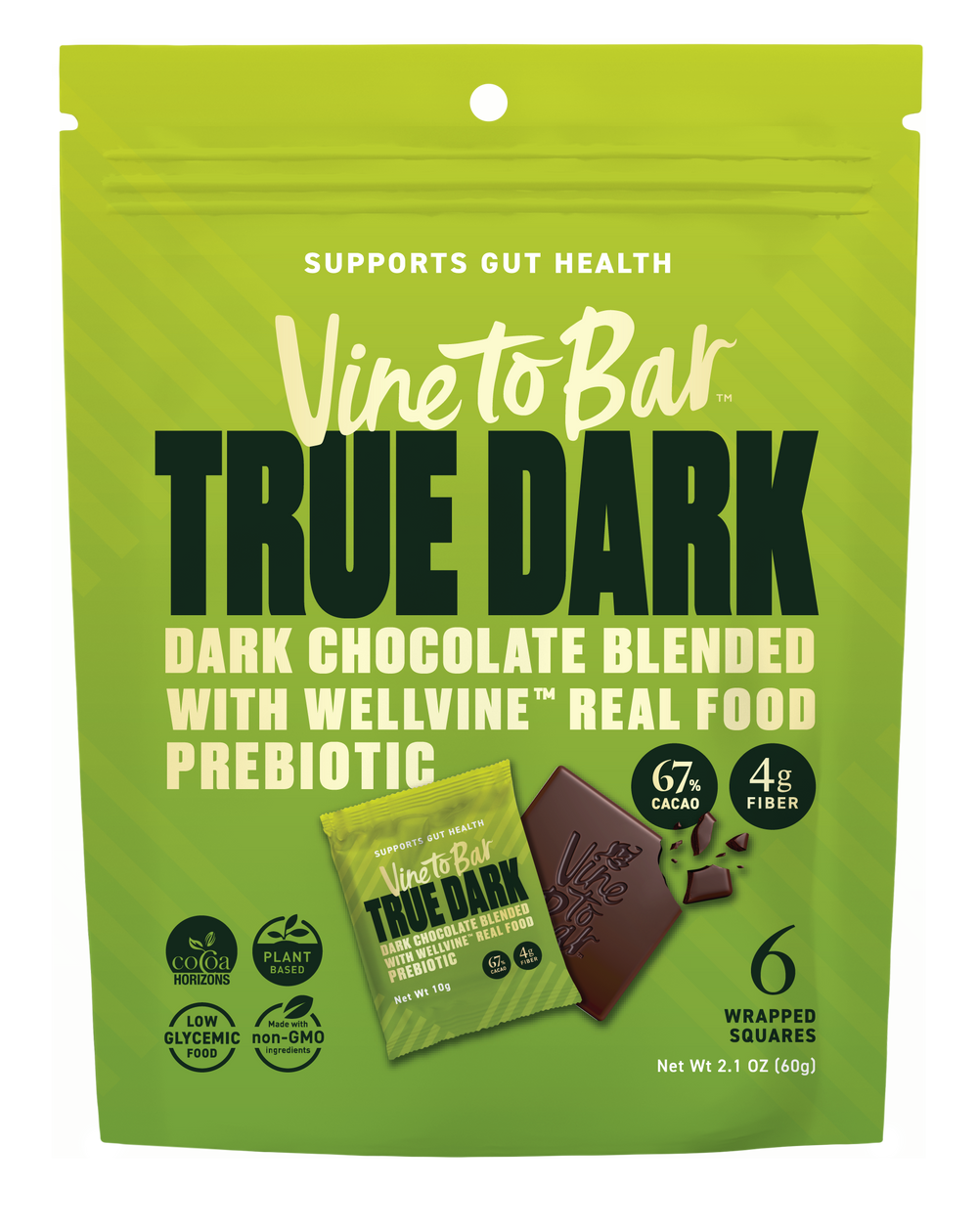6 Six Pack Pouches - True Dark 10g Dark Chocolate Squares