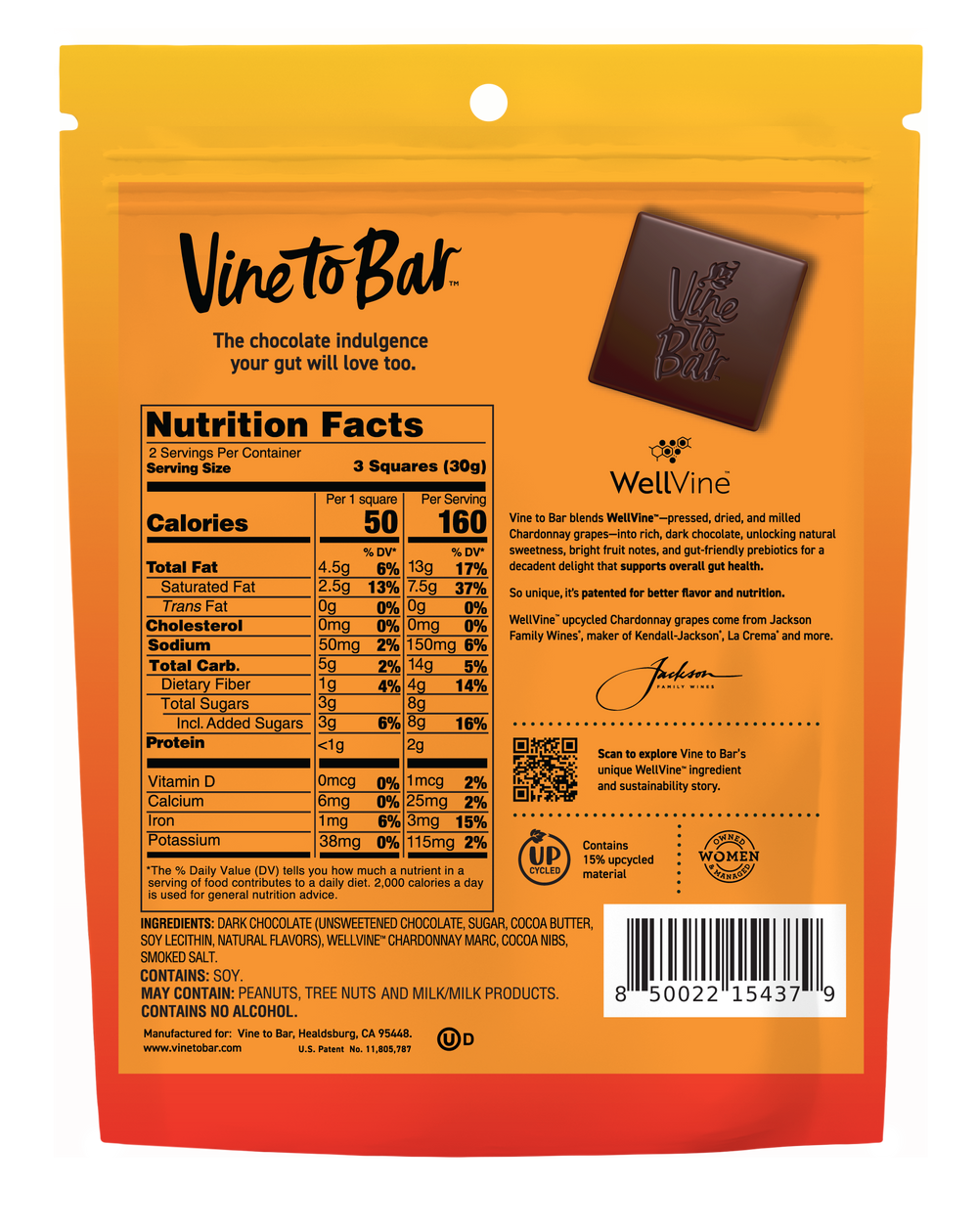 Smoked Salt and Cocoa Nibs Dark Chocolate Squares