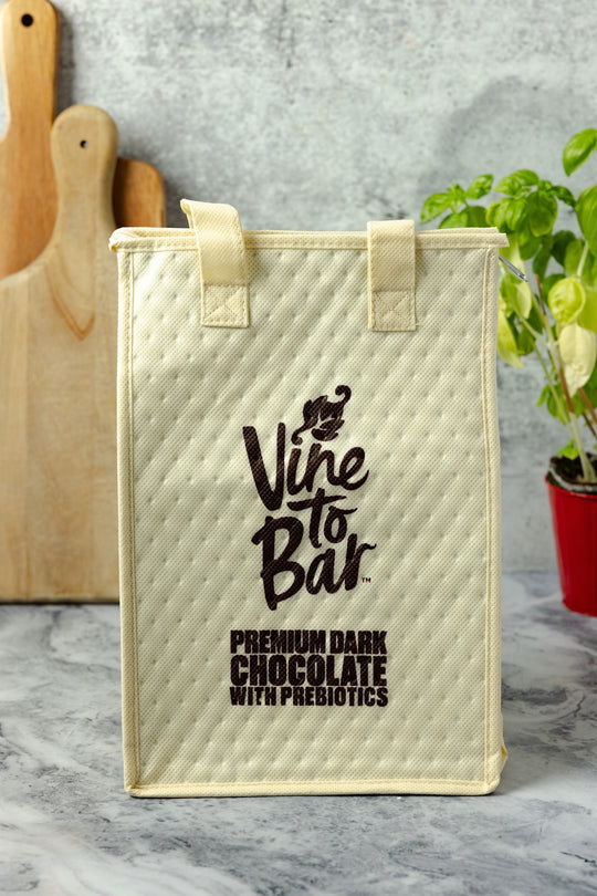 Insulated Reusable Vine to Bar Gift Bag with Zipper Enclosure (12" H x 8" W x 7" L)