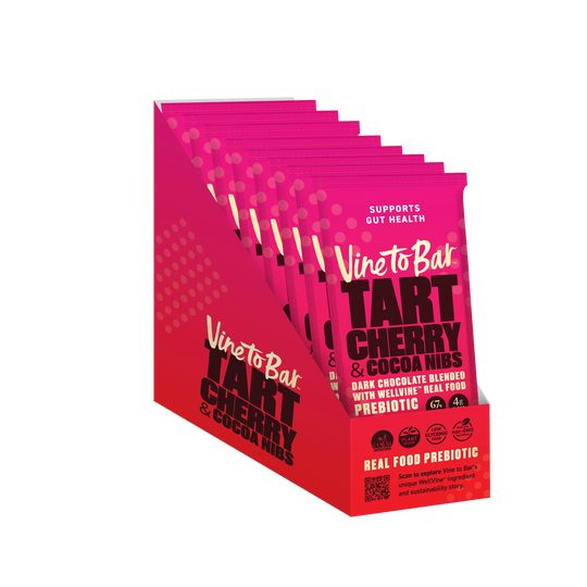 Tart Cherry and Cocoa Nibs Dark Chocolate Bars - 12-Ct Display Box