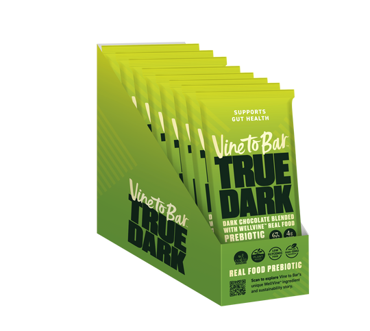True Dark Bars 60g Bars in 12 Count Display Caddy x 6