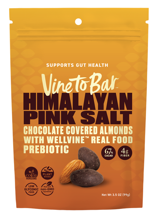 Tru Dark and Himalayan Pink Salt Chocolate Covered Almonds 3.5oz Pouch x 6