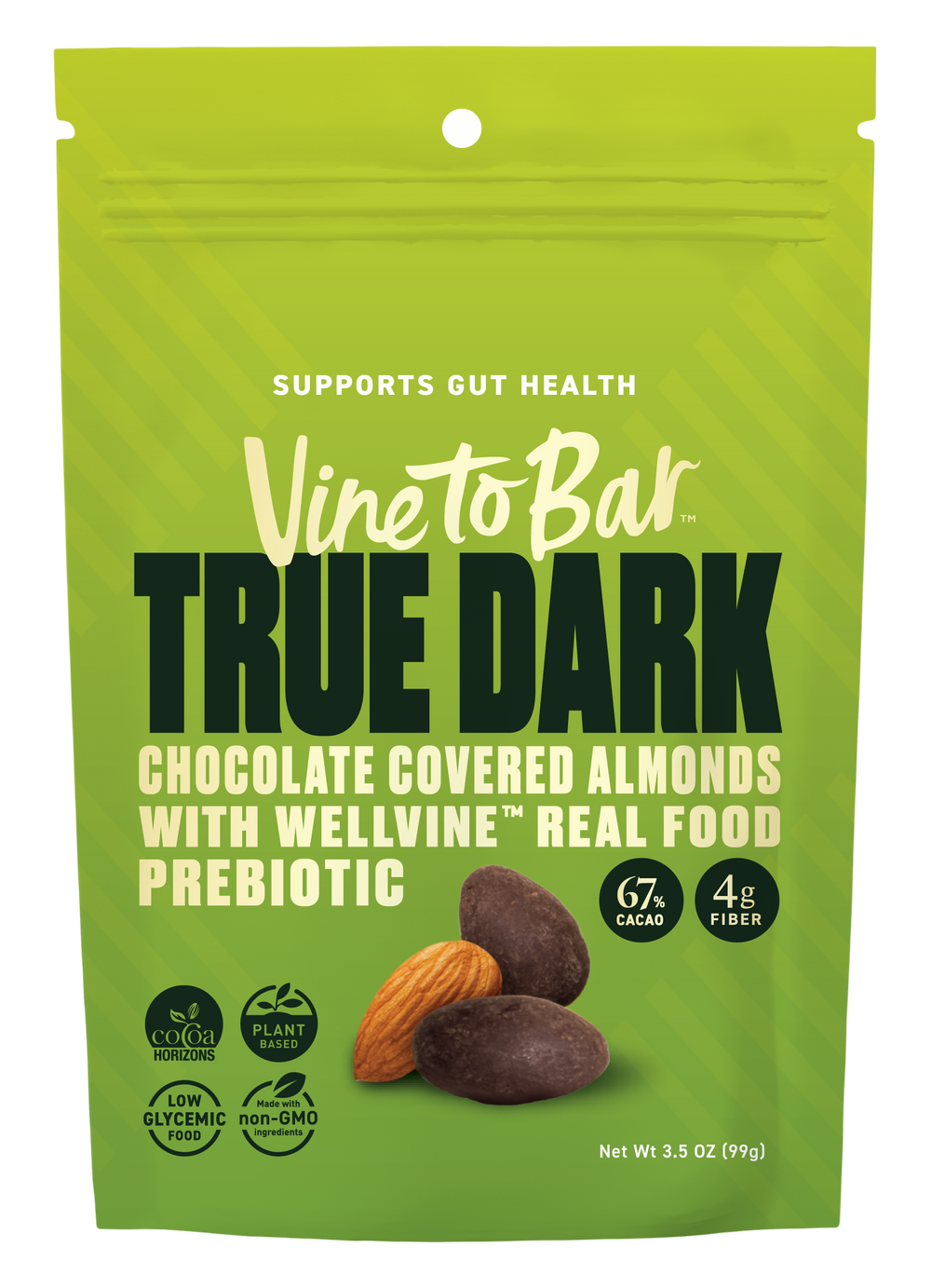 True Dark Chocolate Covered Almonds 3.5oz Pouch x 6