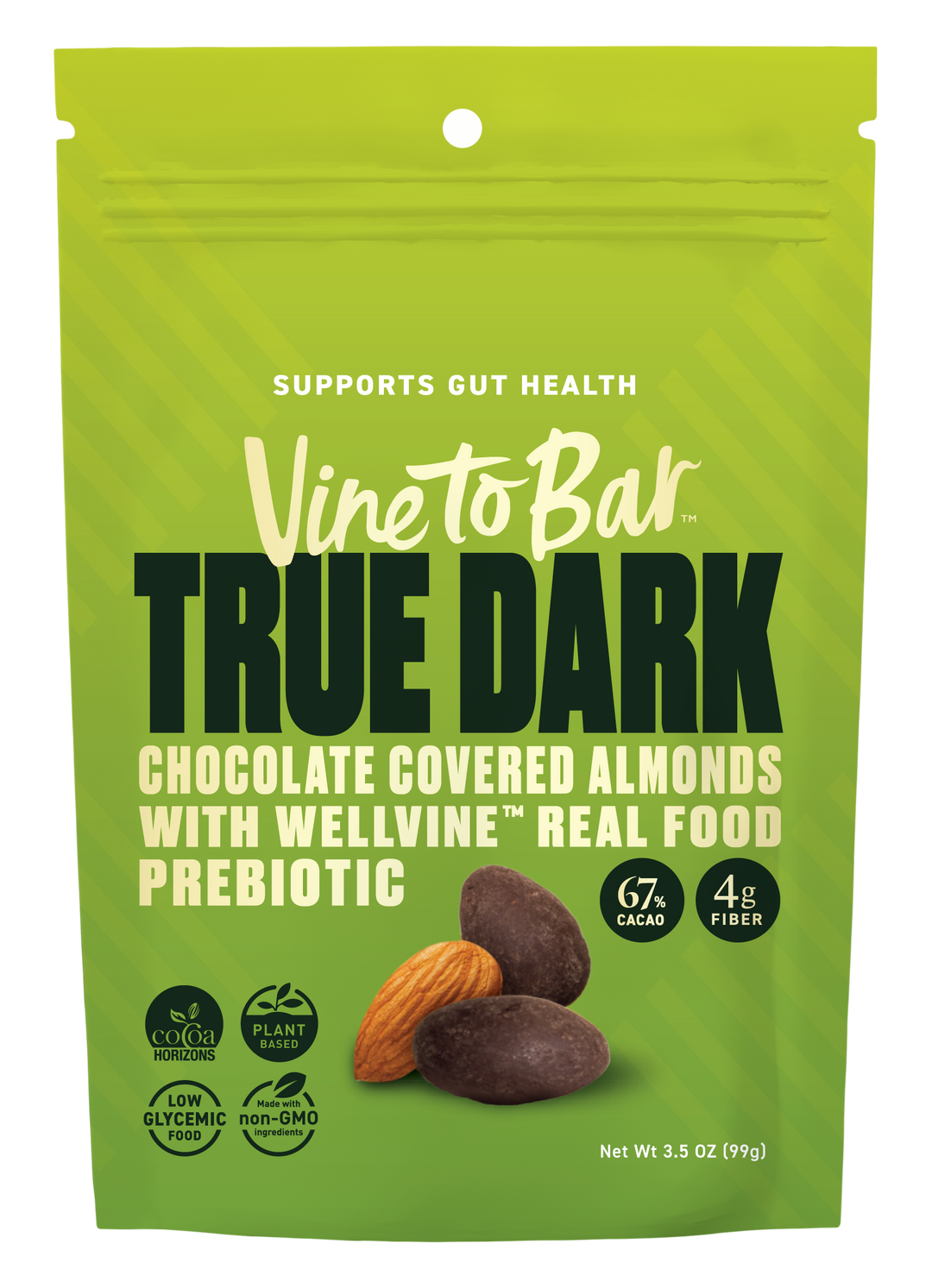 True Dark 3.5oz Pouch Chocolate Covered Almonds