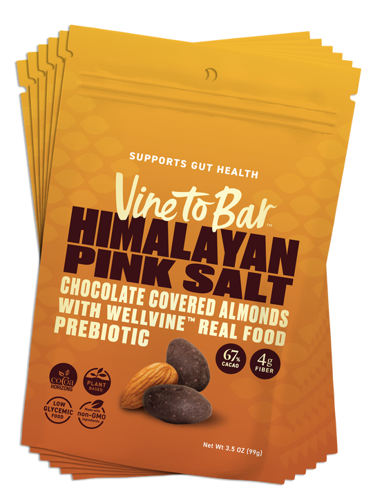 Tru Dark and Himalayan Pink Salt Chocolate Covered Almonds 3.5oz Pouch x 6