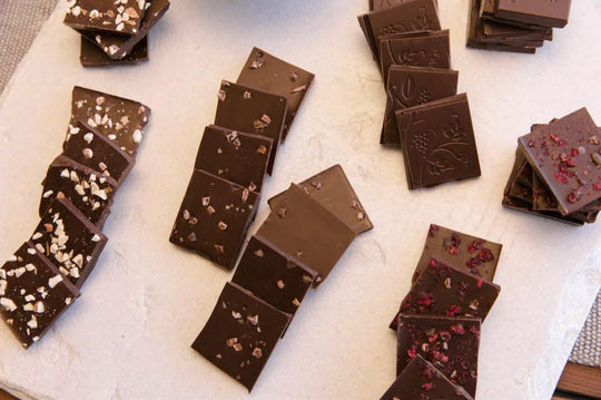 12-Count Dark Chocolate with Chardonnay Marc with Tart Cherry and Cocoa Nibs