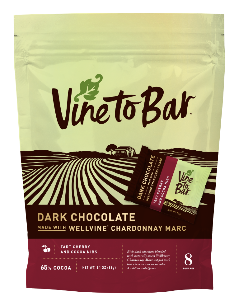 12x8-Count Tart Cherry and Cocoa Nibs Dark Chocolate Tasting Squares - Master Case